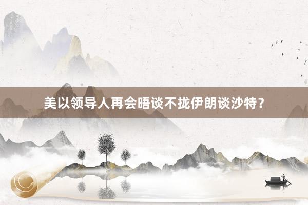 美以领导人再会晤　谈不拢伊朗谈沙特？