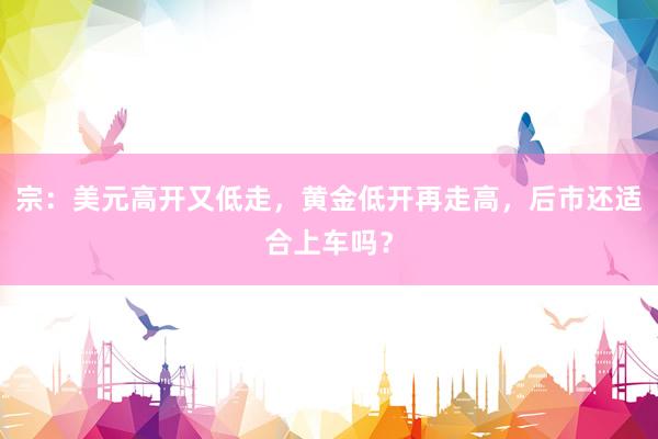 宗：美元高开又低走，黄金低开再走高，后市还适合上车吗？