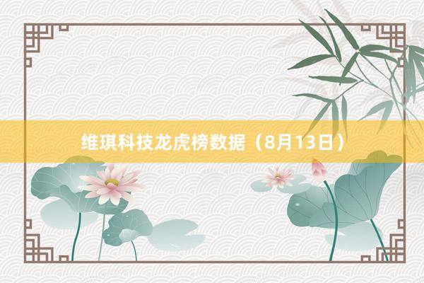 维琪科技龙虎榜数据(8月13日)