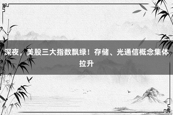 深夜，美股三大指数飘绿！存储、光通信概念集体拉升
