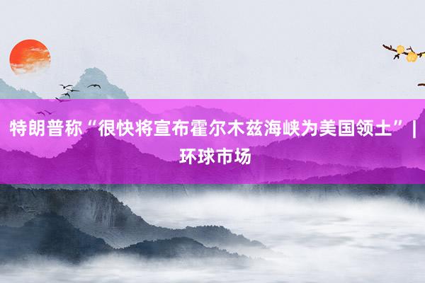 特朗普称“很快将宣布霍尔木兹海峡为美国领土” | 环球市场
