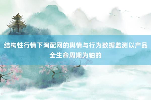 结构性行情下淘配网的舆情与行为数据监测以产品全生命周期为轴的