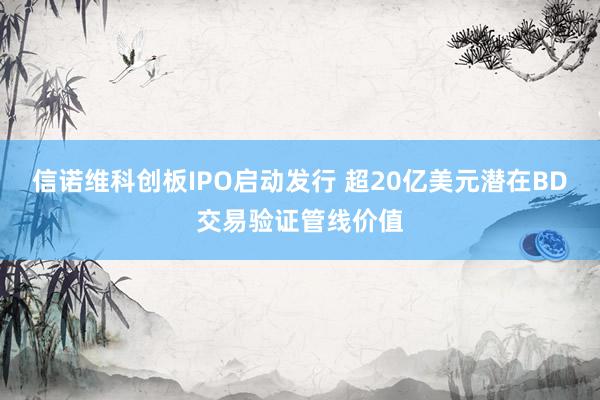 信诺维科创板IPO启动发行 超20亿美元潜在BD交易验证管线价值