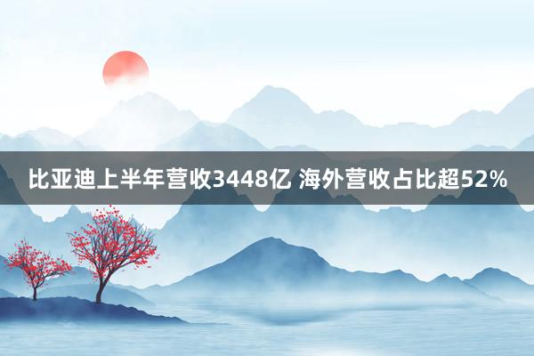 比亚迪上半年营收3448亿 海外营收占比超52%