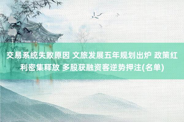 交易系统失败原因 文旅发展五年规划出炉 政策红利密集释放 多股获融资客逆势押注(名单)
