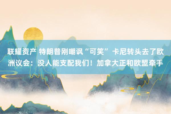 联耀资产 特朗普刚嘲讽“可笑” 卡尼转头去了欧洲议会：没人能支配我们！加拿大正和欧盟牵手