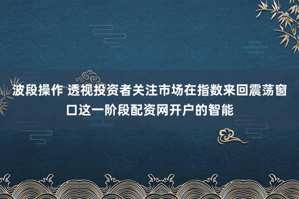 波段操作 透视投资者关注市场在指数来回震荡窗口这一阶段配资网开户的智能