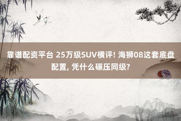 靠谱配资平台 25万级SUV横评! 海狮08这套底盘配置, 凭什么碾压同级?
