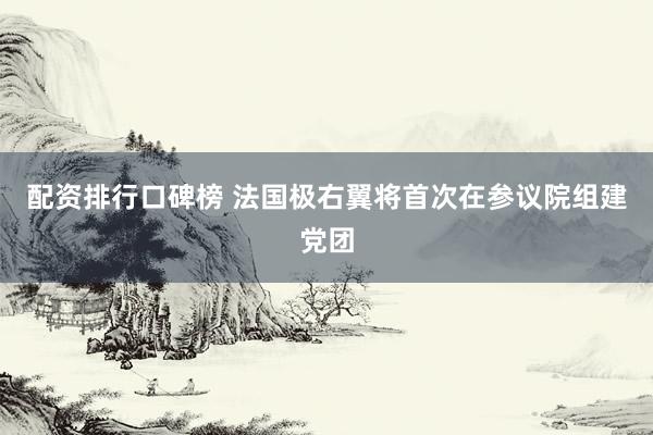配资排行口碑榜 法国极右翼将首次在参议院组建党团
